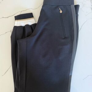 Emily McCarthy Black Jogger Pants with Gold Accents